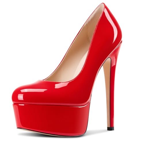 Castamere Womens Stiletto High Platform Heel Round Toe Pumps Slip